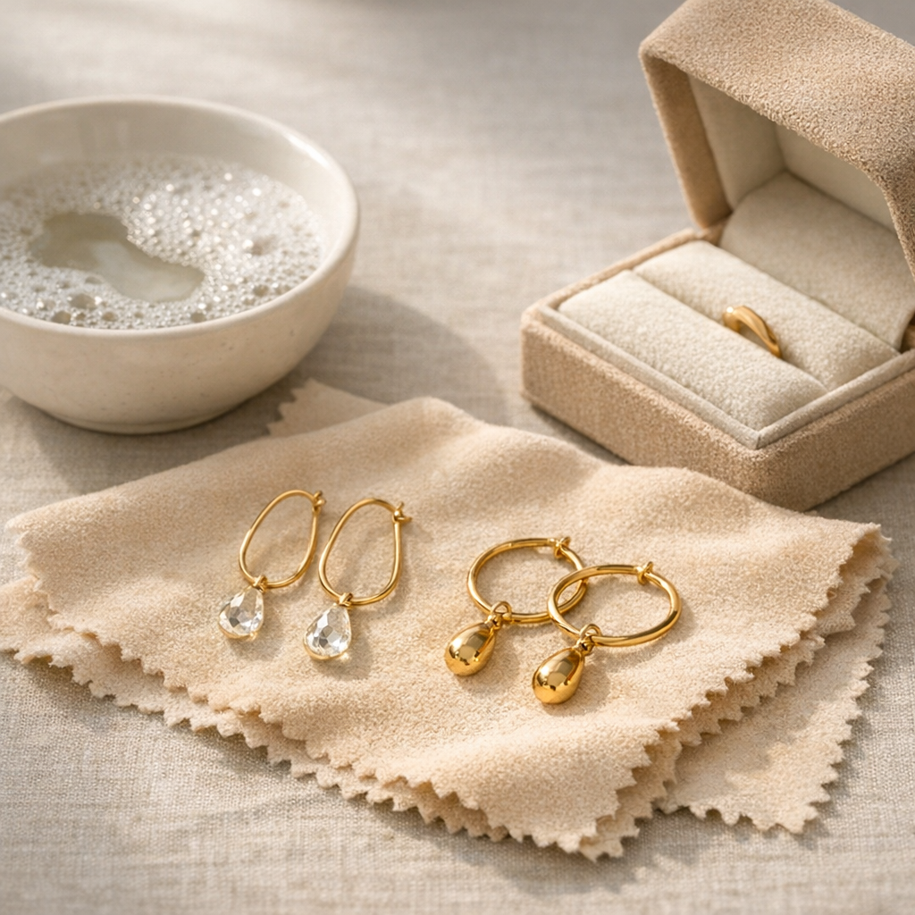 Boucles d’oreilles en or : entretien sûr à la maison