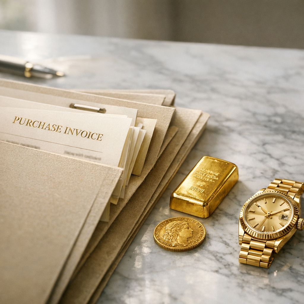 Facture d’achat d’or : les bons réflexes 2026