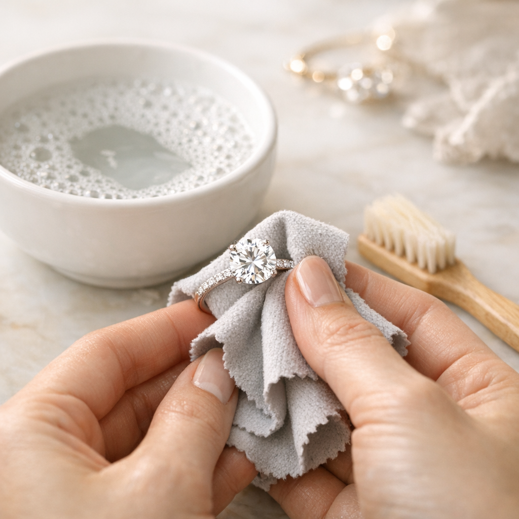 Moissanite : routine douce pour un éclat durable